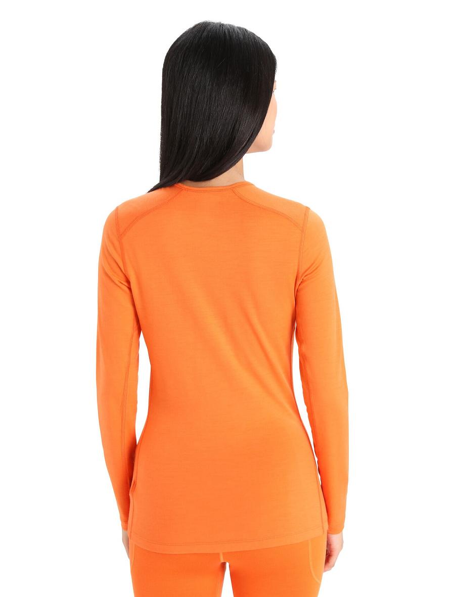 Une pièce Icebreaker Merino 200 Oasis Long Sleeve Crewe Thermal Top Femme Orange | FR 1764ZUTG